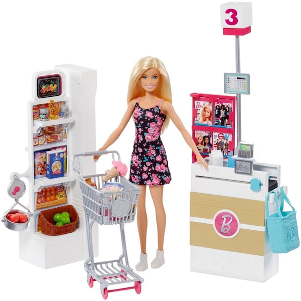 Mattel Barbie Supermarket Blonde Playset, 3PK MTTFRP01 - main